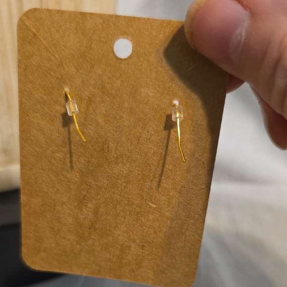 Handmade Deer Teardrop Earrings - Orange and Brown - Picture 2 of 6